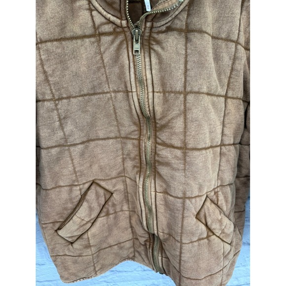 Free People Dolman Quilted Jacket Toasted Coconut Brown Cotton Blend Women XS - Picture 5 of 12
